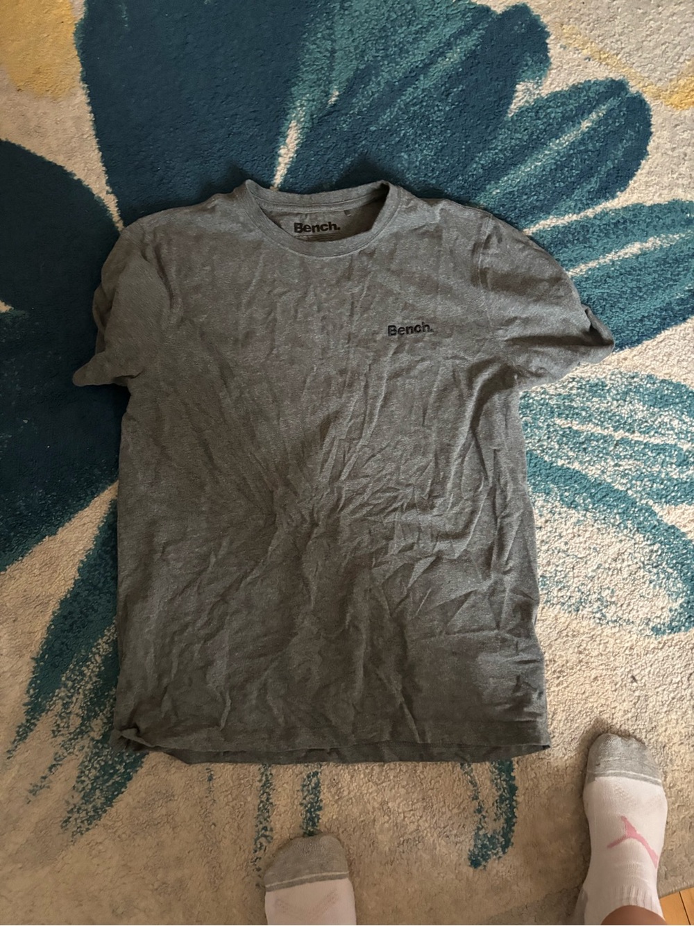 Bench Men's Heather Grey Crew Neck Tee with Chest Logo